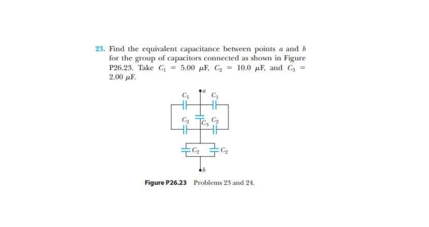 Solved 23. Find The Equivalent Capacitance Between Points A | Chegg.com