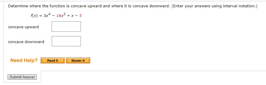 Solved Determine where the function is concave upward and | Chegg.com
