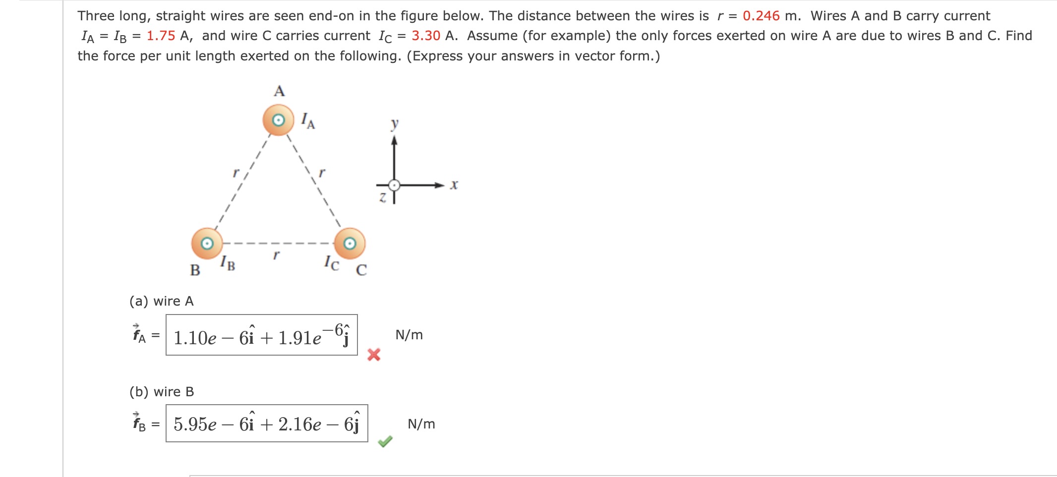 Solved Three Long, Straight Wires Are Seen End-on In The | Chegg.com