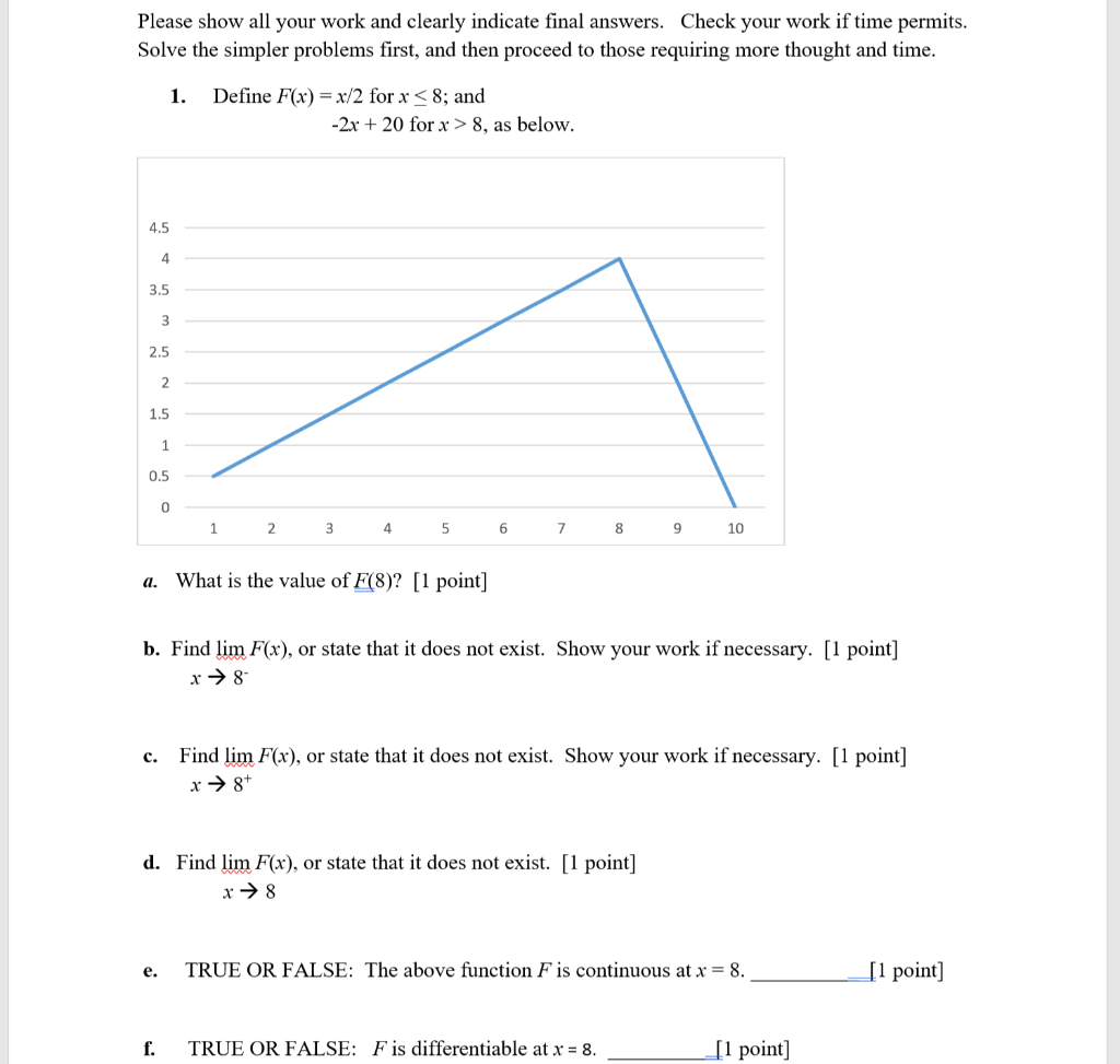 Solved Please show all your work and clearly indicate final | Chegg.com