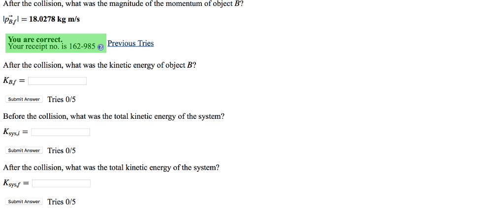 Solved Object A has a mass 10kg and initial momentum | Chegg.com