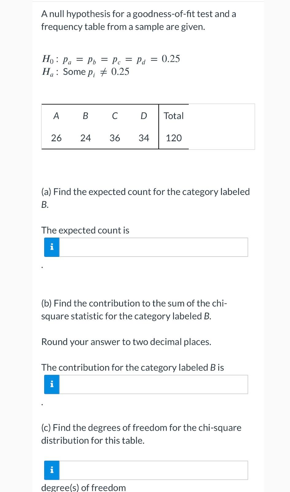 how to write null hypothesis for goodness of fit