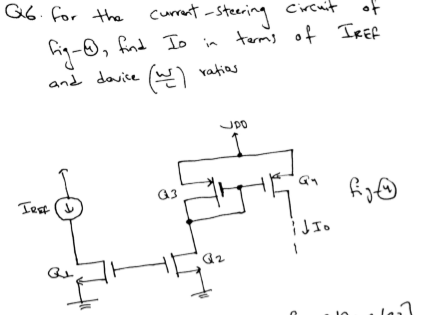 Iref Calculation Solved G6. for the of Current-steering circuit terms of IREF | Chegg.com