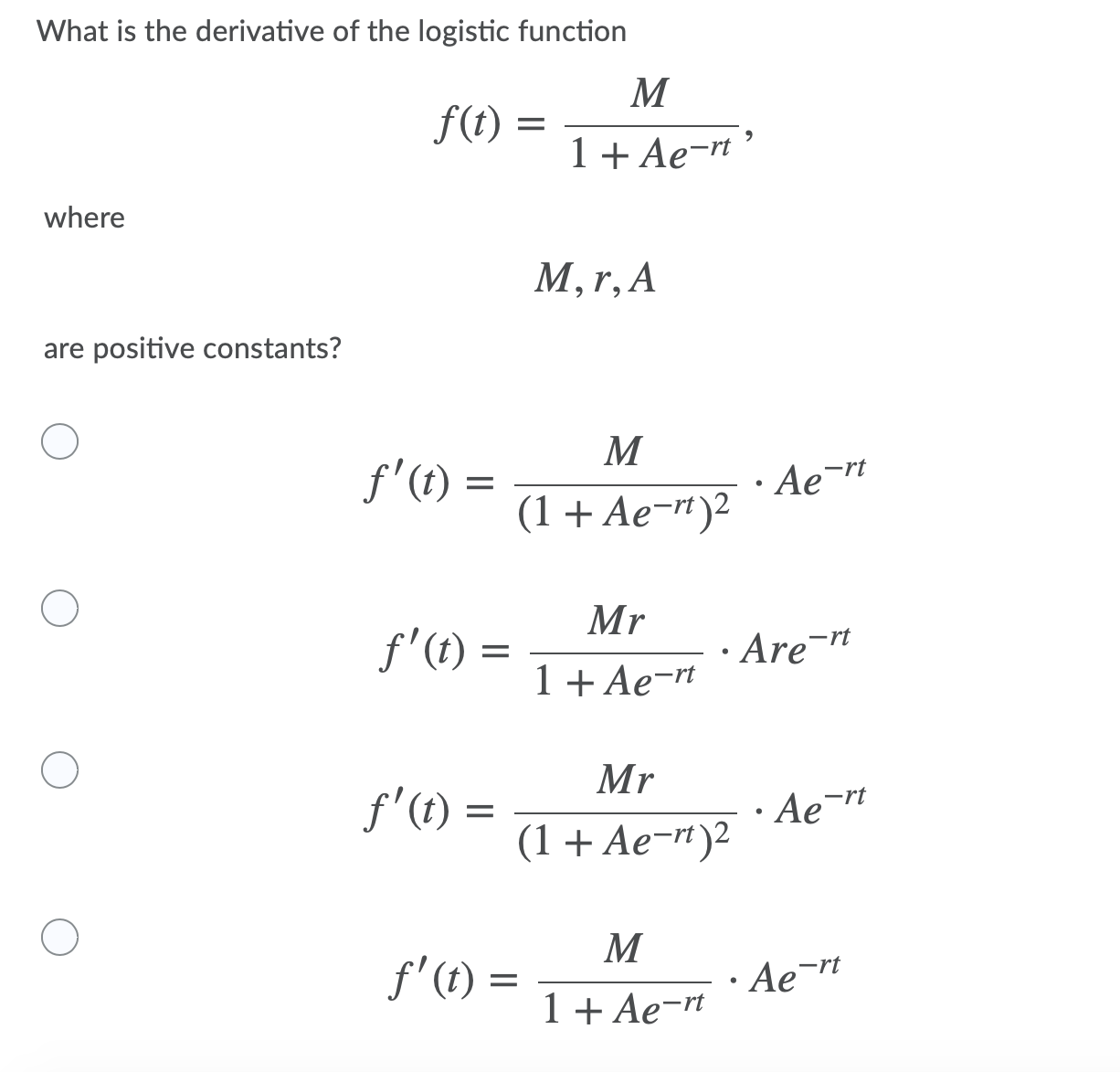 Solved What Is The Derivative Of The Logistic Function F Chegg Com