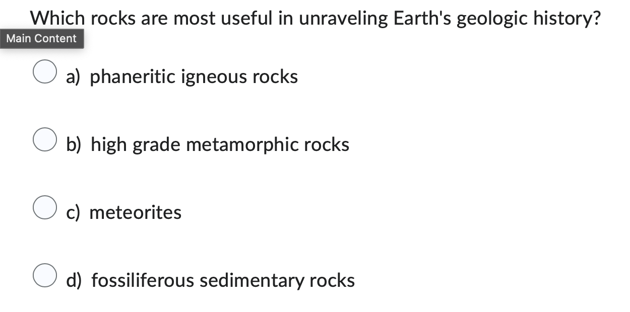 Solved Which rocks are most useful in unraveling Earth's | Chegg.com