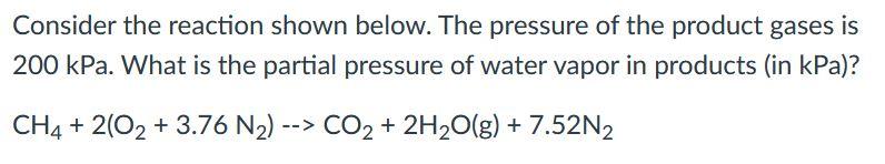 Solved Consider the reaction shown below. The pressure of | Chegg.com