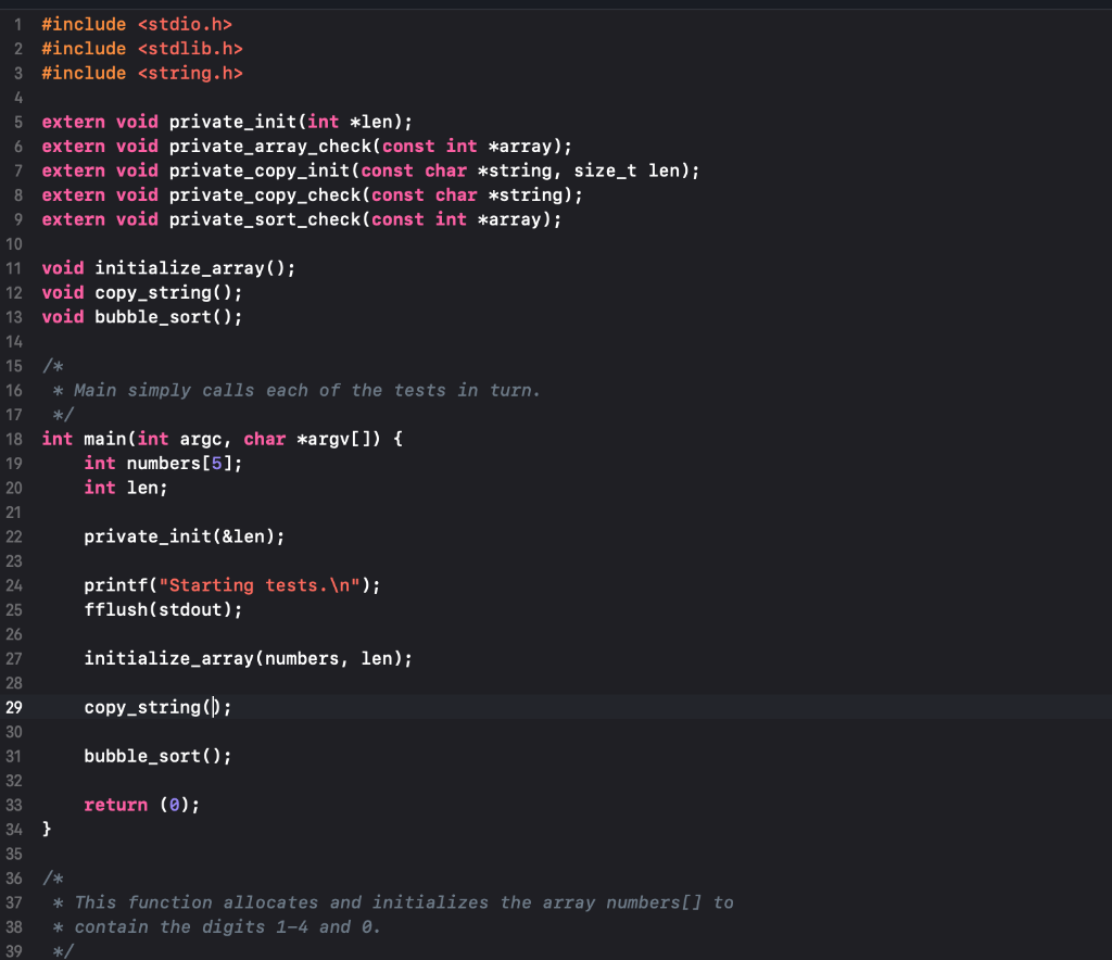 Solved 6 void initialize_array(int numbers[], int len) int | Chegg.com