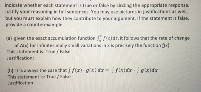 Solved Indicate whether each statement is true or false by | Chegg.com