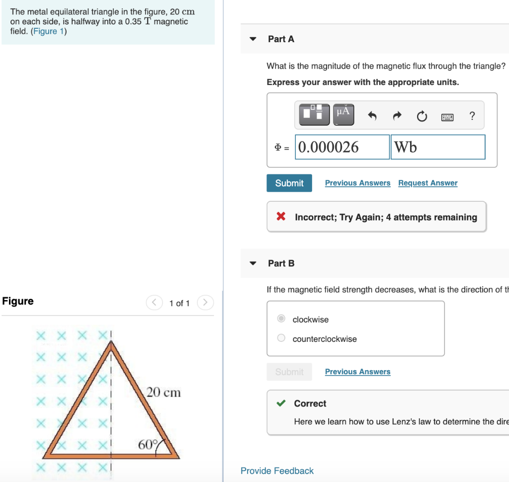 Solved The metal equilateral triangle in the figure, 20 cm