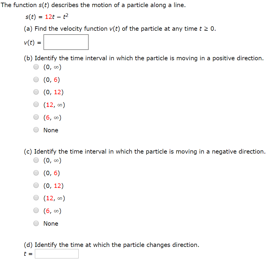 Solved The function s(t) describes the motion of a particle | Chegg.com