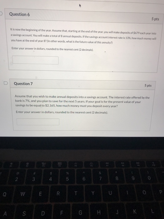 Solved Question 6 5 pts It is now the beginning of the year. | Chegg.com