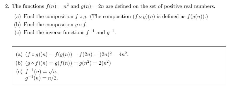 Solved 2. The functions f(n) = n2 and g(n) = 2n are defined | Chegg.com