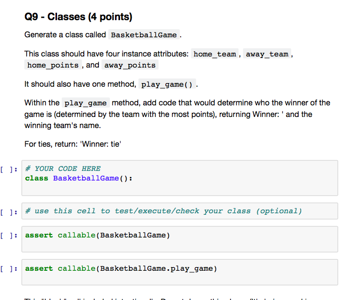 Solved Q9 - Classes (4 points) Generate a class called | Chegg.com