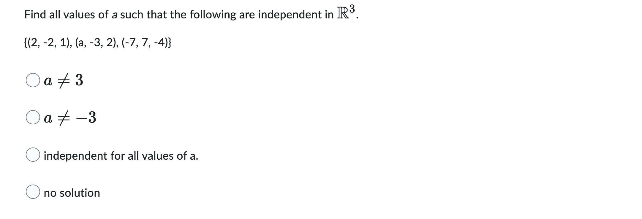 Solved Find all values of a such that the following are | Chegg.com