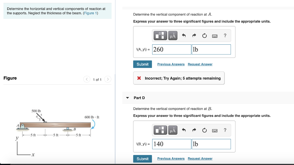 Solved Determine the horizontal and vertical components of | Chegg.com