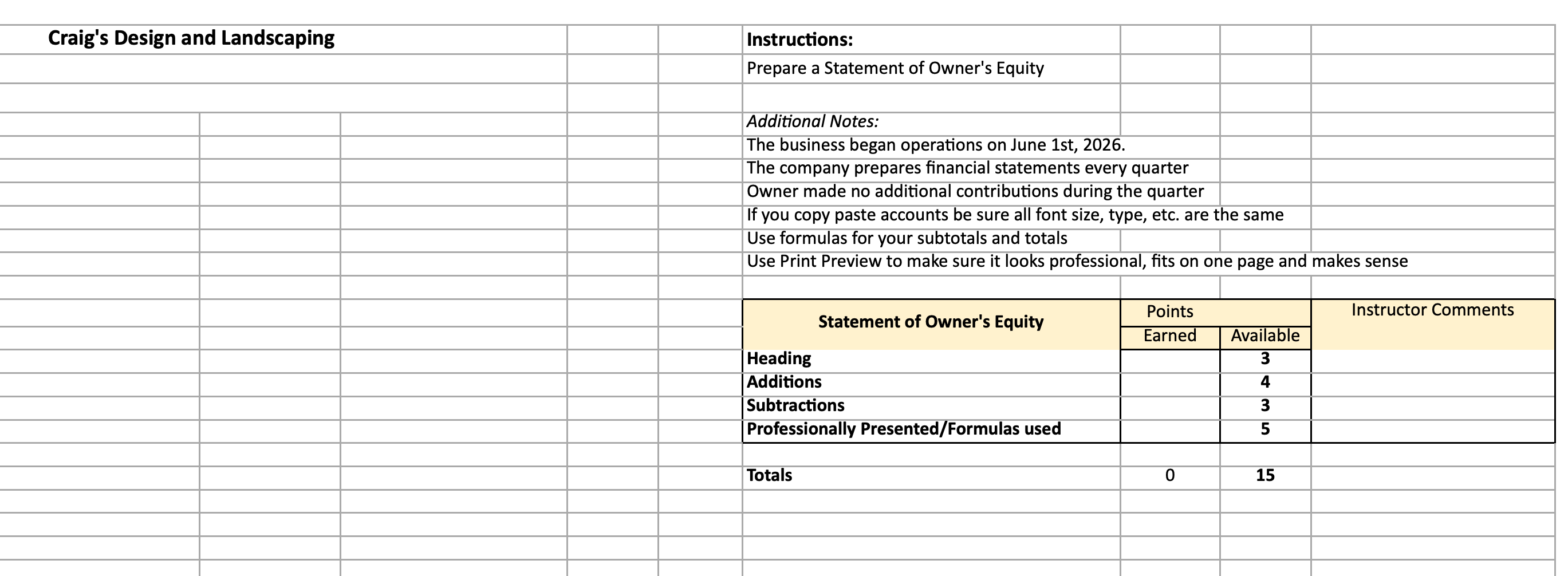 Solved Craig's Design and Landscaping Income Statement | Chegg.com