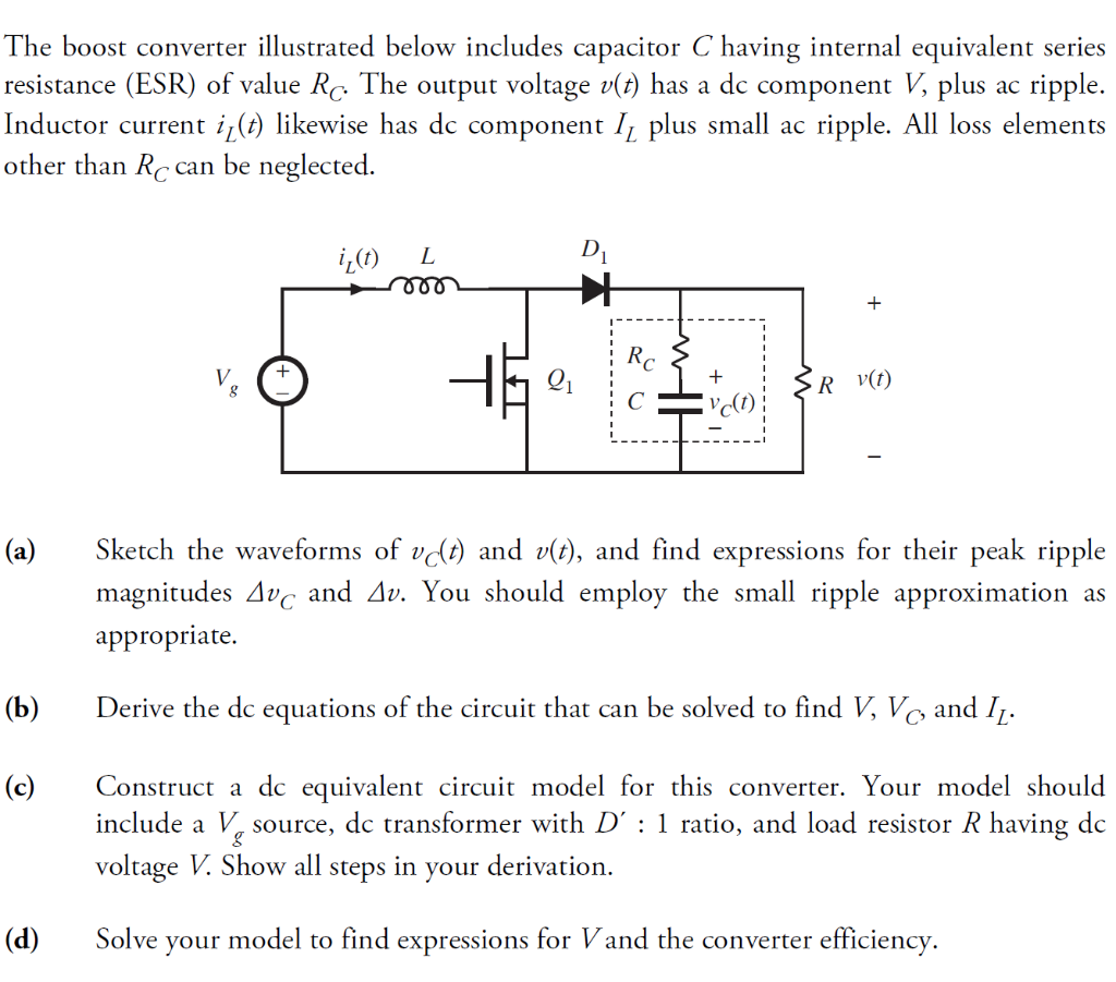 The Boost Converter Illustrated Below Includes | Chegg.com