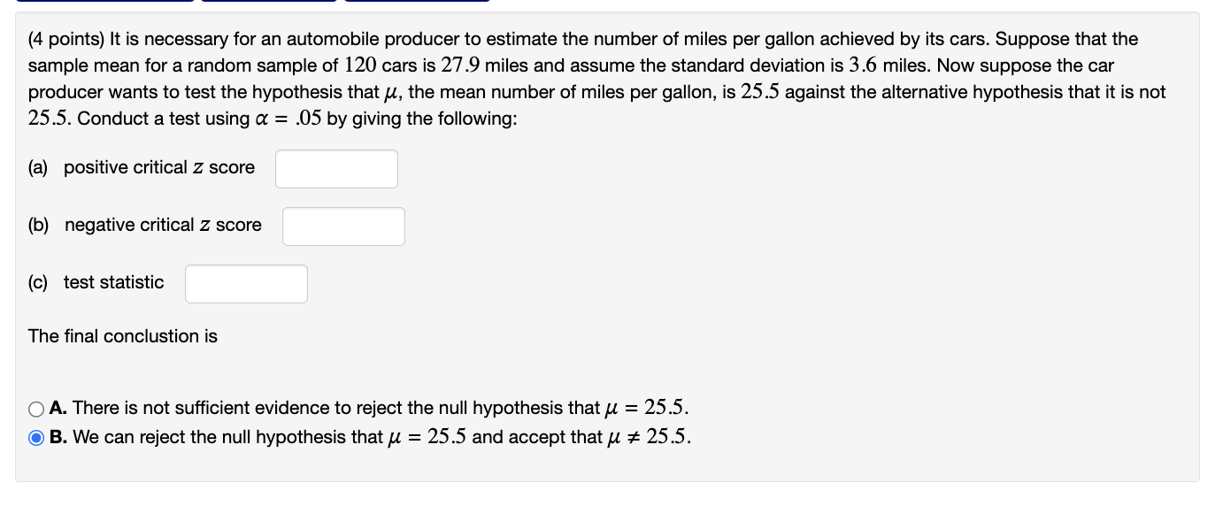 Solved (6 points) A study is conducted to determine if a | Chegg.com