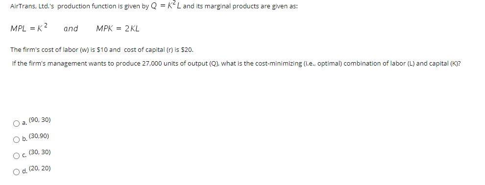 Solved Suppose capital and labor are perfect complements for | Chegg.com