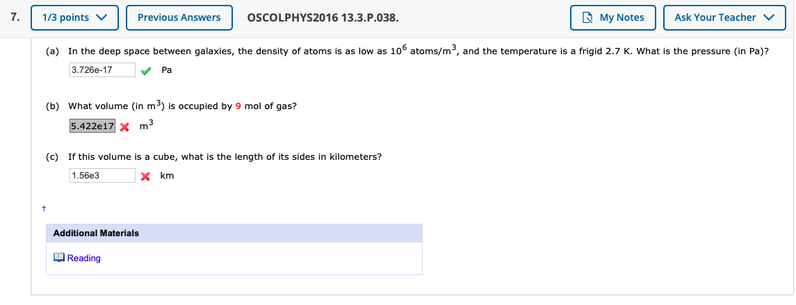 Solved 1 3 Points V Previous Answers Oscolphys2016