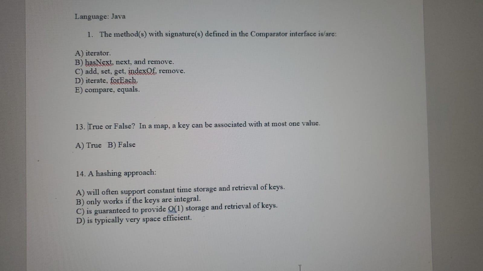 Solved Language: Java 1. The method(s) with signature(s) | Chegg.com
