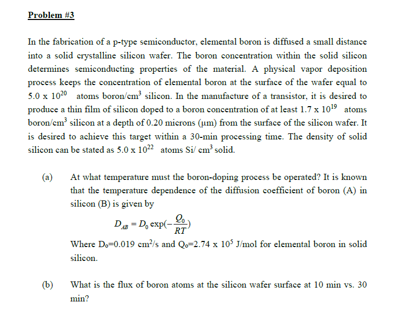 Solved Problem 3 In The Fabrication Of A P type Chegg