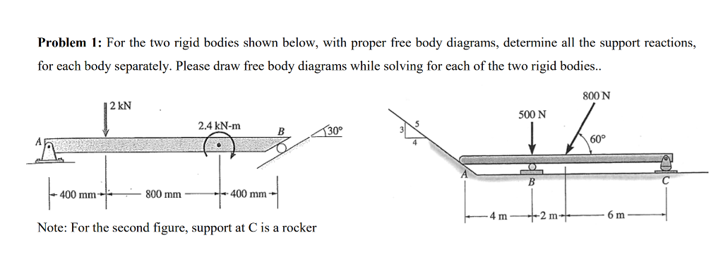 Solved Problem 1: For The Two Rigid Bodies Shown Below, With | Chegg.com