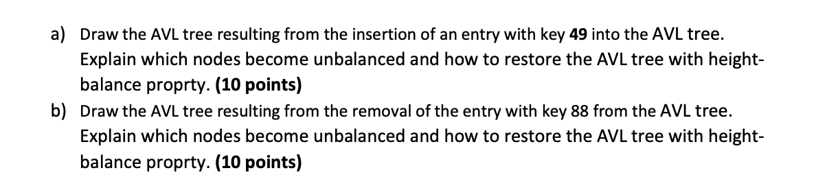 An example of an AVL tree is shown in Figure below.a) | Chegg.com