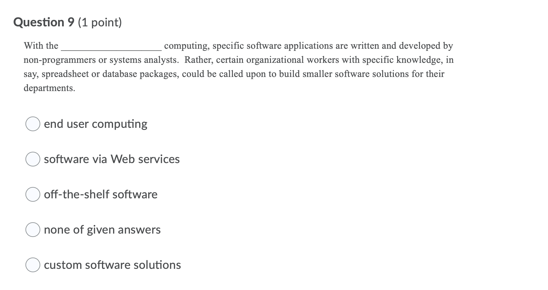 Solved Question 9 (1 point) With the computing, specific | Chegg.com