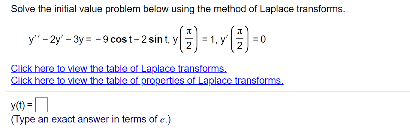 Solved Solve The Initial Value Problem Below Using The | Chegg.com