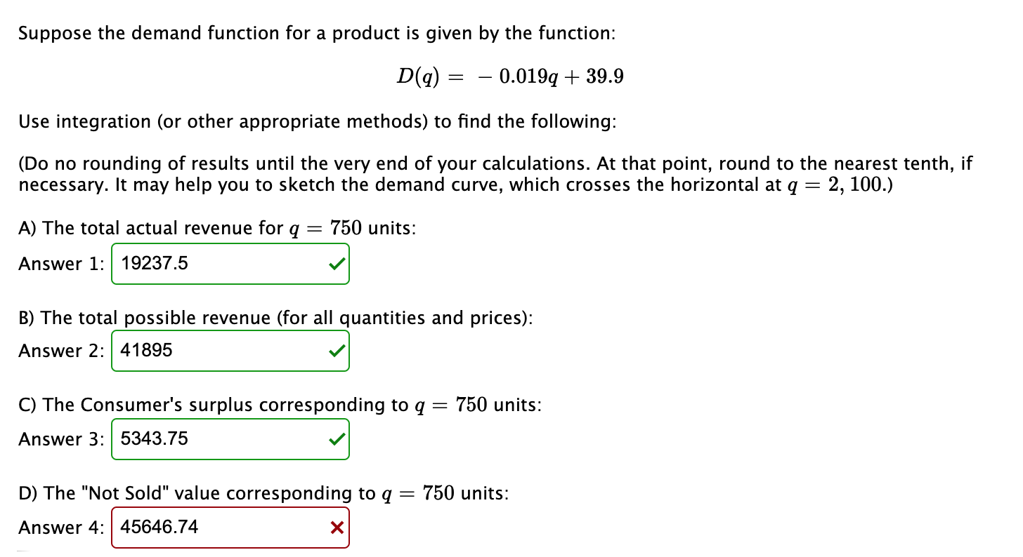 Solved Suppose the demand function for a product is given by | Chegg.com