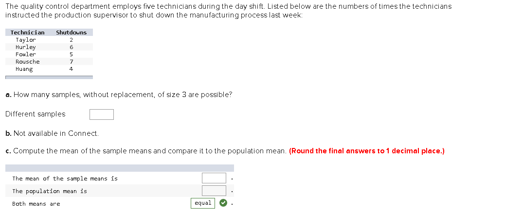 Solved The quality control department employs five | Chegg.com