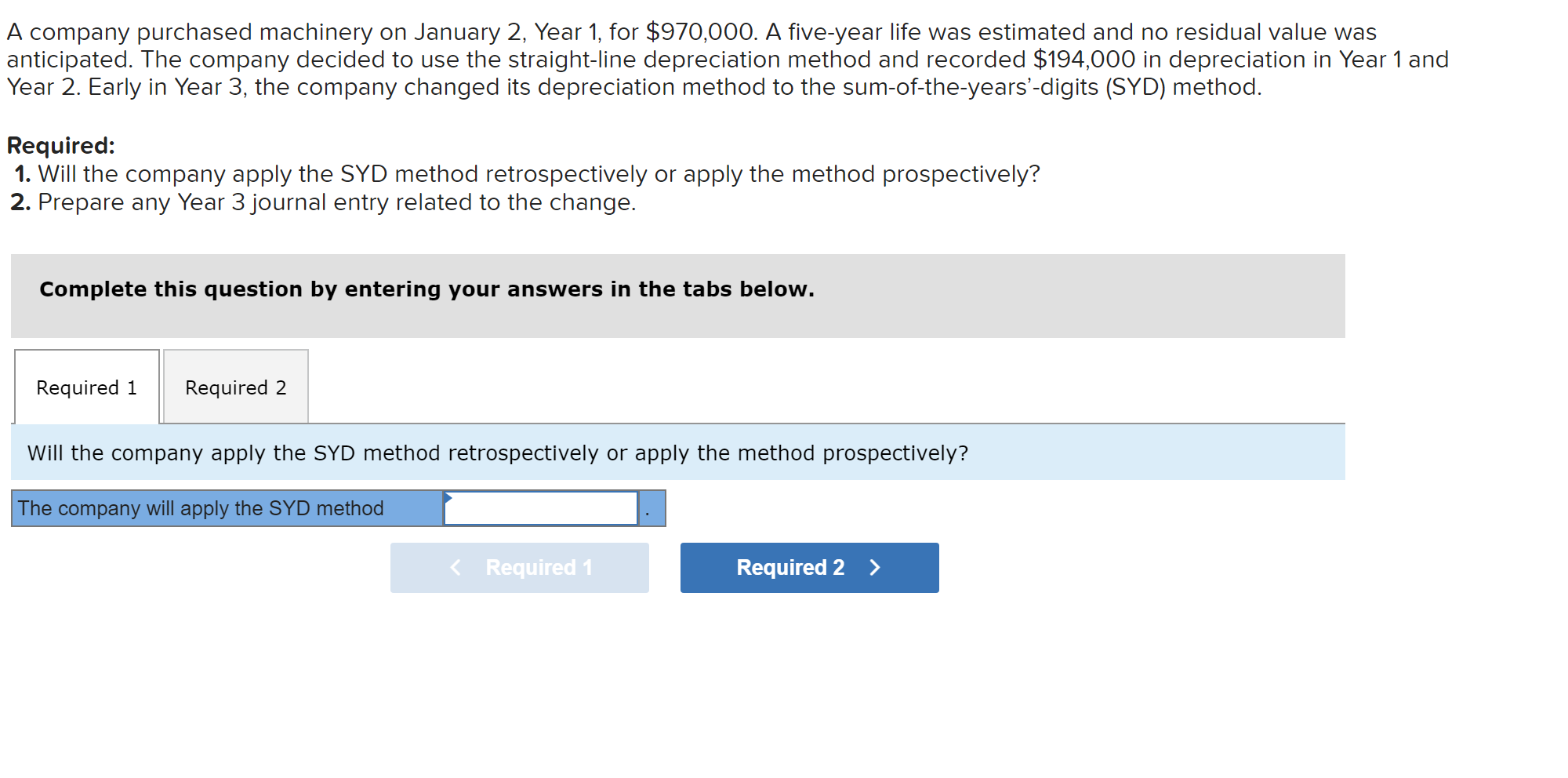Solved A company purchased machinery on January 2 , Year 1 ,