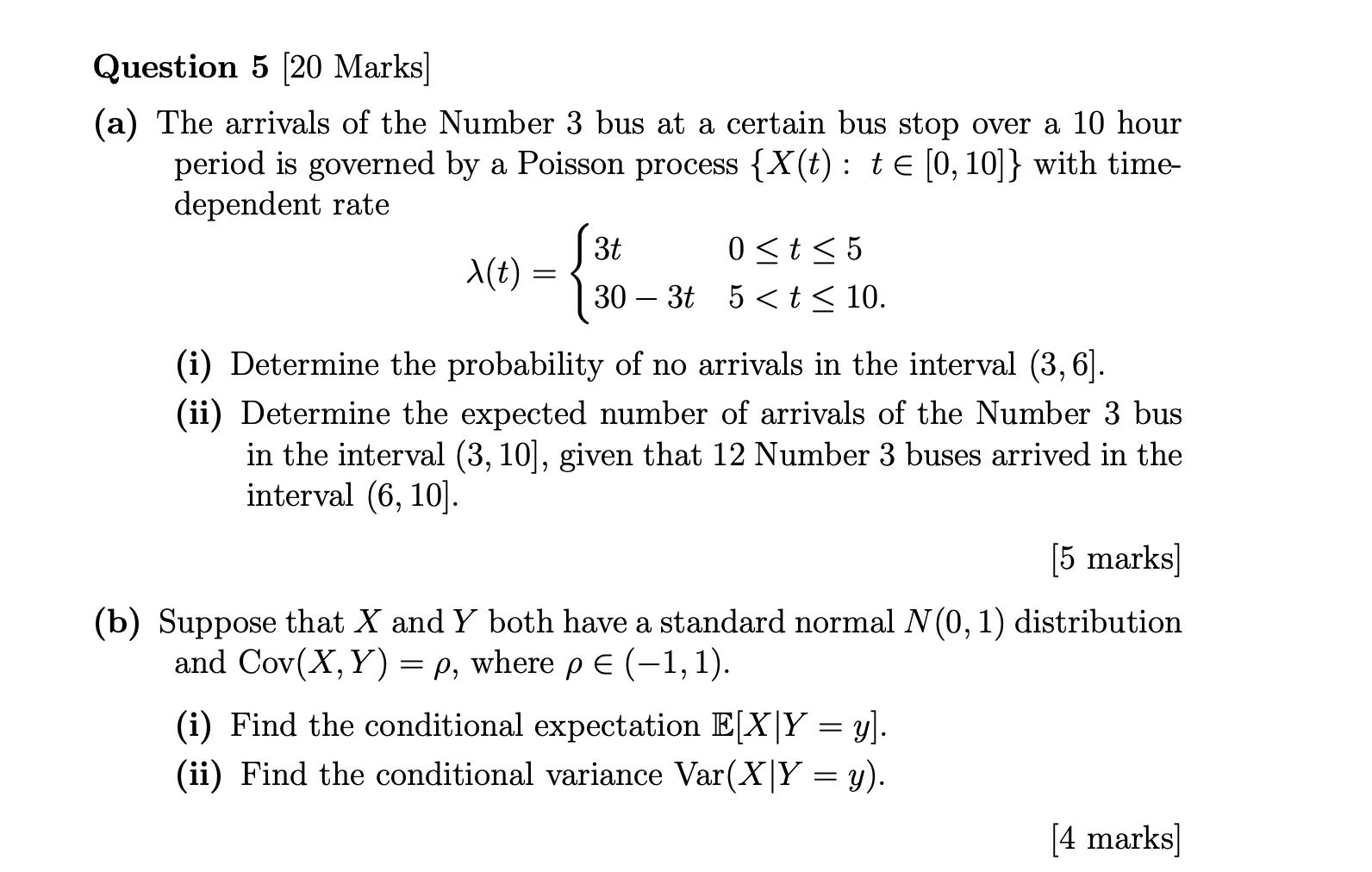 Solved (a) The arrivals of the Number 3 bus at a certain bus | Chegg.com