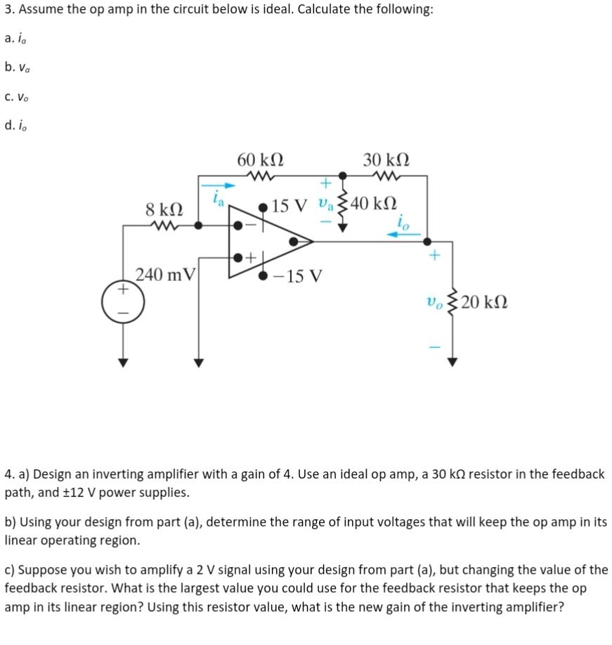 Solved 3. Assume the op amp in the circuit below is ideal. | Chegg.com