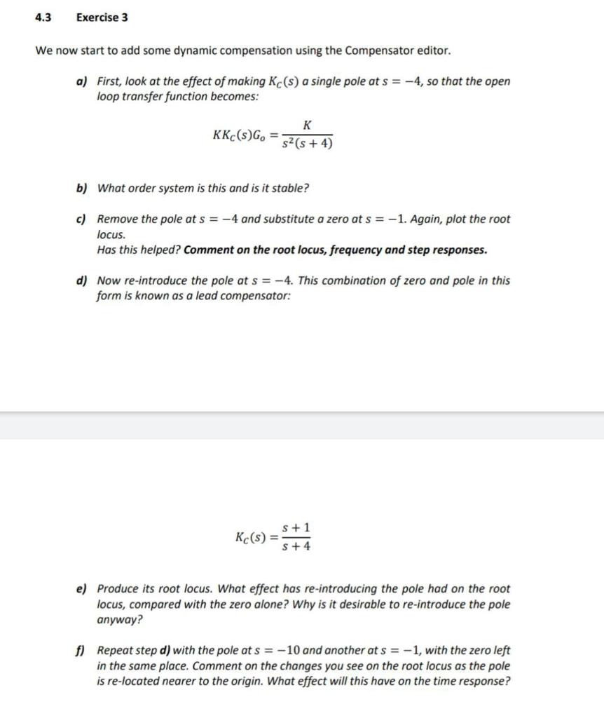 Solved 4.3 Exercise 3 We now start to add some dynamic | Chegg.com