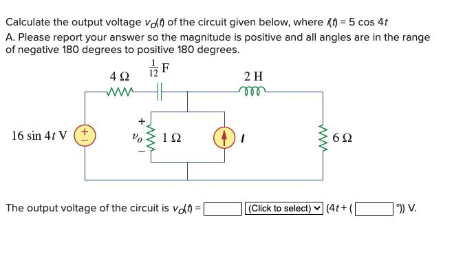 Solved Calculate the output voltage volt of the circuit | Chegg.com