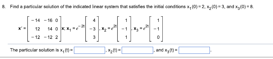Solved Find a particular solution of the indicated linear | Chegg.com