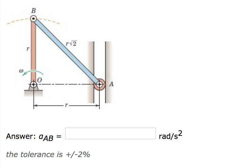 Solved Determine the angular acceleration αAB (positive | Chegg.com