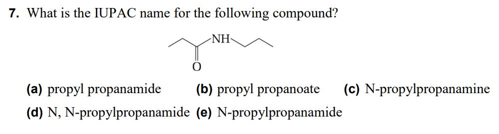 Solved 7 What Is The Iupac Name For The Following Compound