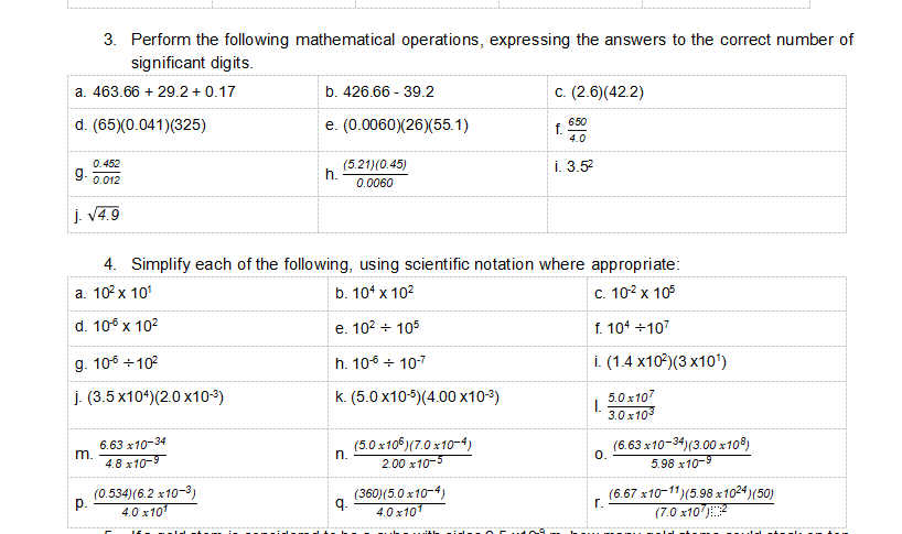 Solved 3. Perform the following mathematical operations, | Chegg.com