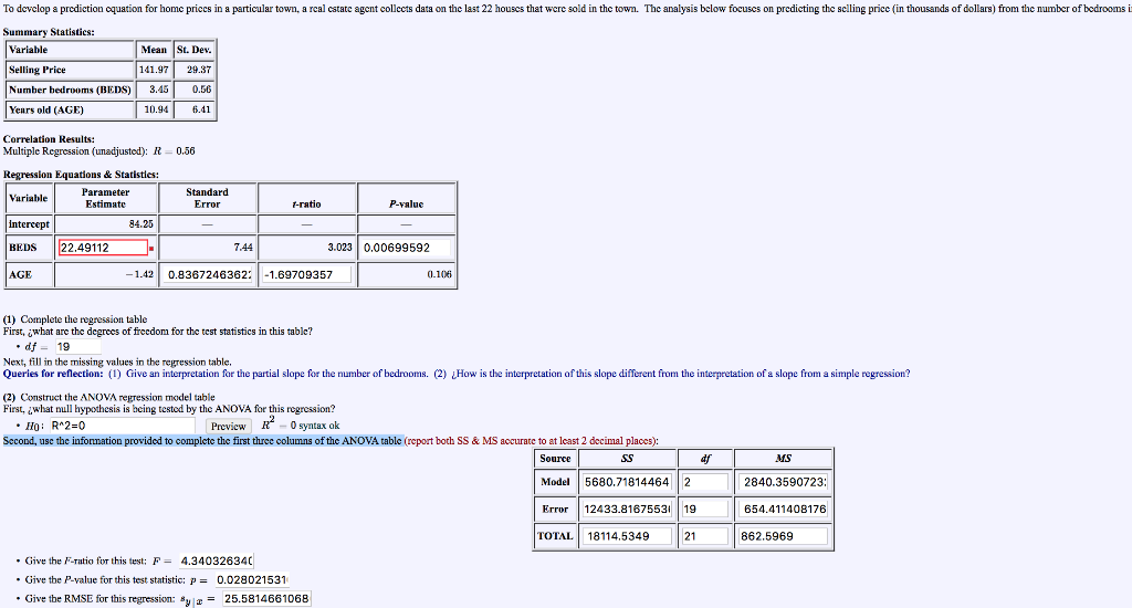 Solved Can Someone Pls Tell Me How To Calculate The Anova Chegg Com