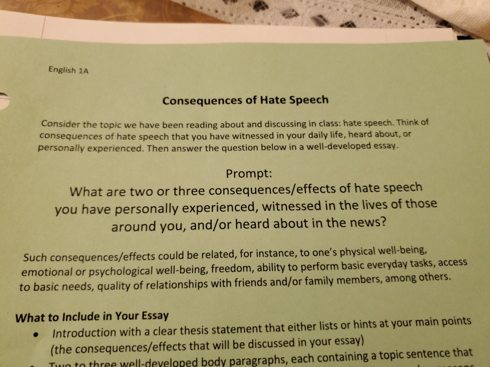 freedom of speech essay topics