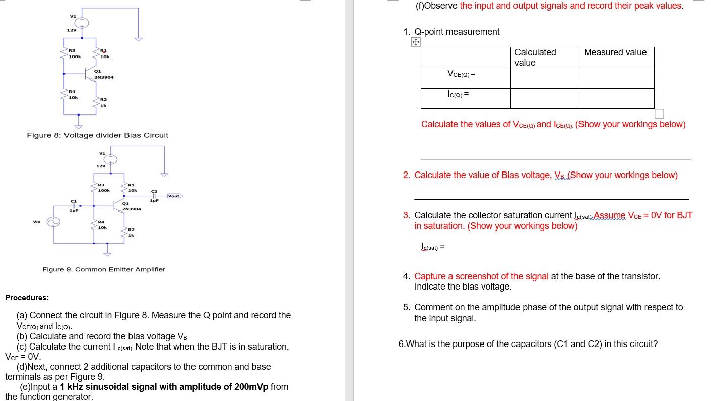 Solved (f)Observe the input and output signals and record | Chegg.com