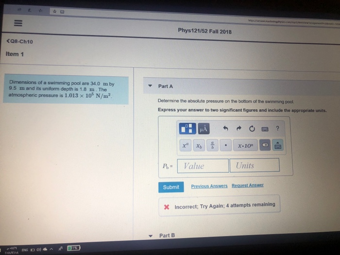 Solved Calculate the total force on the bottom of the