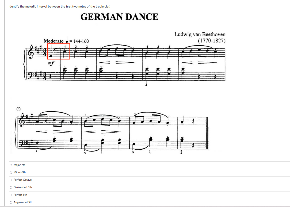 Identify the highest note (by letter name) in the | Chegg.com