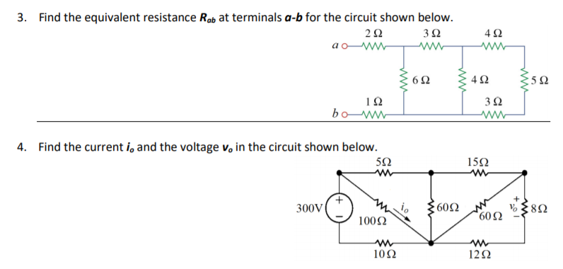 Solved Find The Equivalent Resistance Rab At Terminals A B 4471