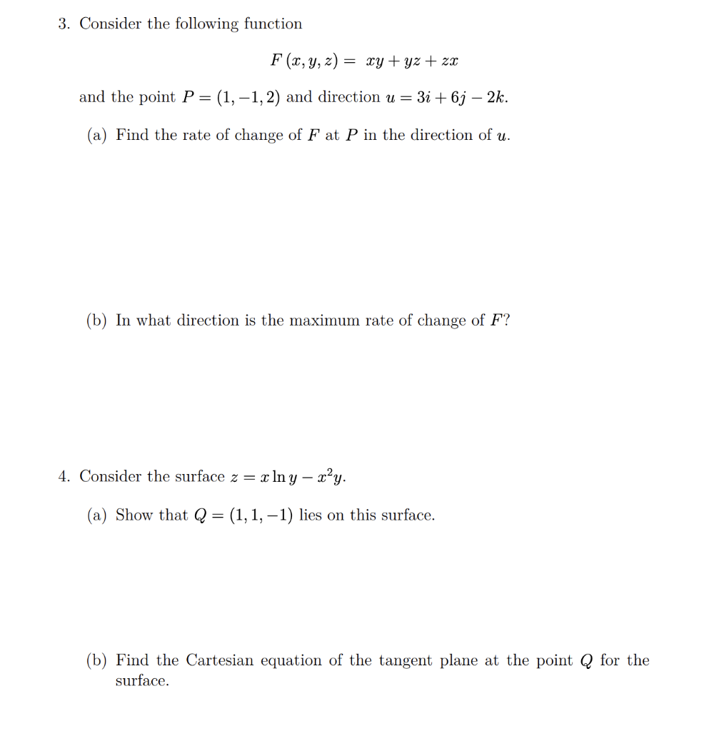 Solved 3 Consider The Following Function F X Y Z Xy Chegg Com