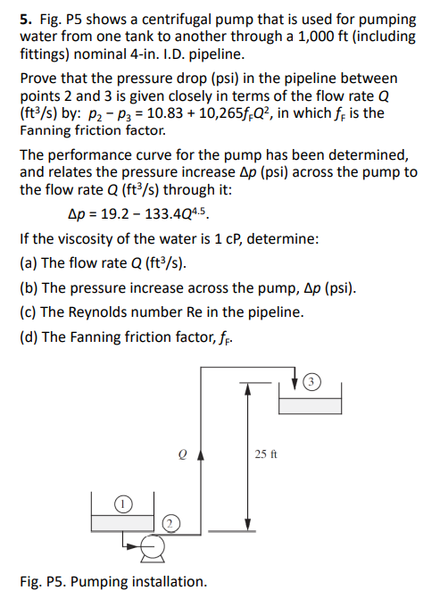 Solved 5. Fig. P5 Shows A Centrifugal Pump That Is Used For | Chegg.com