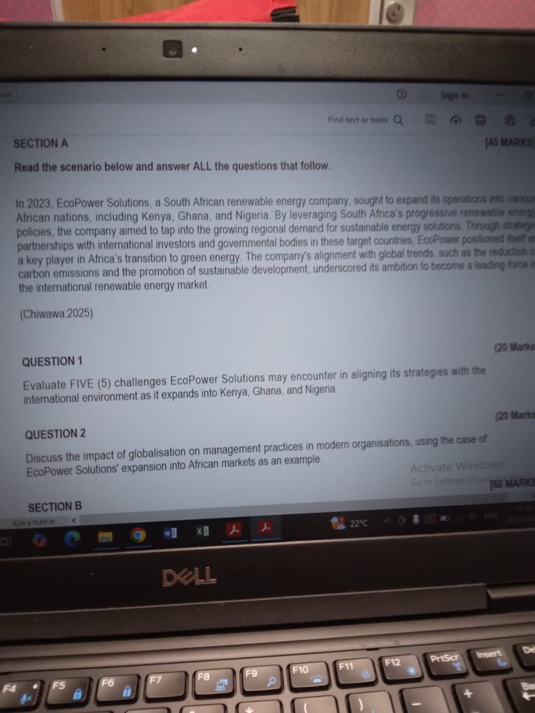 Solved SECTION ARead the scenario below and answer ALL the | Chegg.com